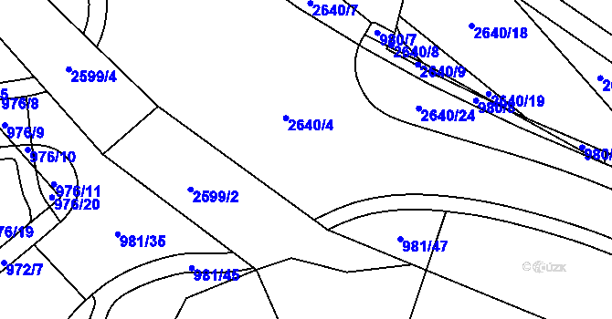 Parcela st. 981/1 v KÚ Vimperk, Katastrální mapa