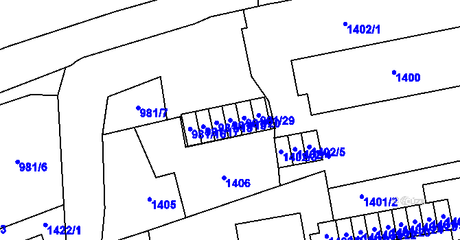 Parcela st. 981/19 v KÚ Vimperk, Katastrální mapa