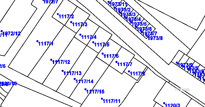 Parcela st. 1117/6 v KÚ Vimperk, Katastrální mapa