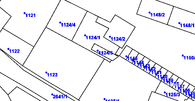 Parcela st. 1124/5 v KÚ Vimperk, Katastrální mapa