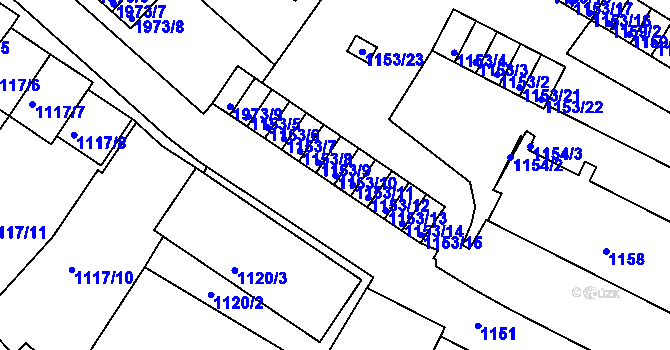 Parcela st. 1153/10 v KÚ Vimperk, Katastrální mapa