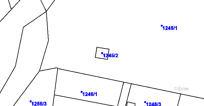 Parcela st. 1245/2 v KÚ Vimperk, Katastrální mapa