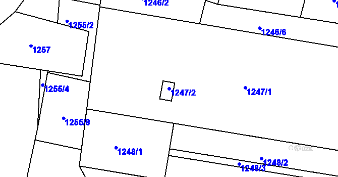 Parcela st. 1247/2 v KÚ Vimperk, Katastrální mapa