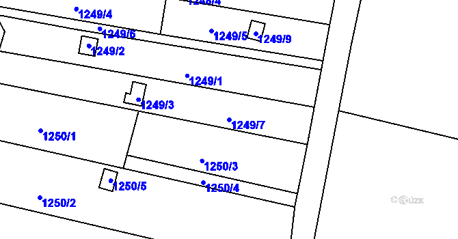 Parcela st. 1249/7 v KÚ Vimperk, Katastrální mapa