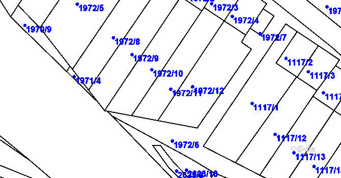 Parcela st. 1972/11 v KÚ Vimperk, Katastrální mapa