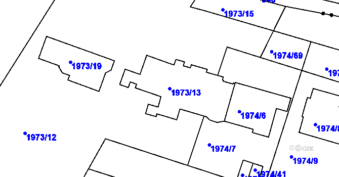 Parcela st. 1973/13 v KÚ Vimperk, Katastrální mapa