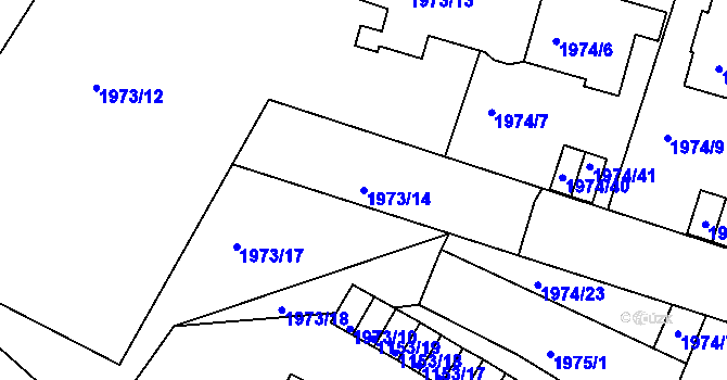 Parcela st. 1973/14 v KÚ Vimperk, Katastrální mapa