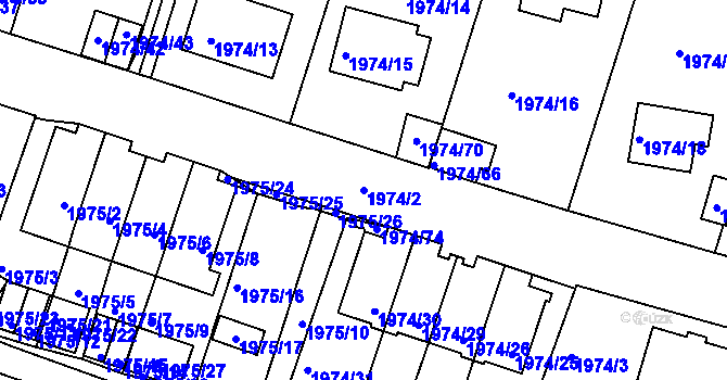 Parcela st. 1974/2 v KÚ Vimperk, Katastrální mapa