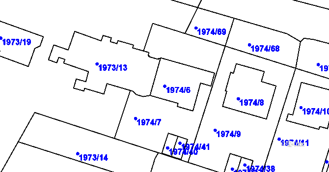 Parcela st. 1974/6 v KÚ Vimperk, Katastrální mapa