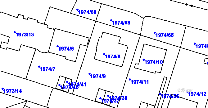 Parcela st. 1974/8 v KÚ Vimperk, Katastrální mapa