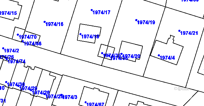 Parcela st. 1974/35 v KÚ Vimperk, Katastrální mapa