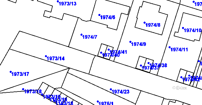 Parcela st. 1974/40 v KÚ Vimperk, Katastrální mapa