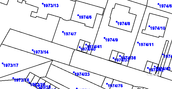 Parcela st. 1974/41 v KÚ Vimperk, Katastrální mapa