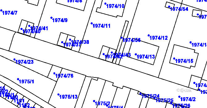 Parcela st. 1974/42 v KÚ Vimperk, Katastrální mapa