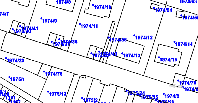 Parcela st. 1974/43 v KÚ Vimperk, Katastrální mapa