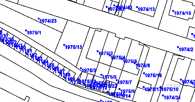 Parcela st. 1975/2 v KÚ Vimperk, Katastrální mapa