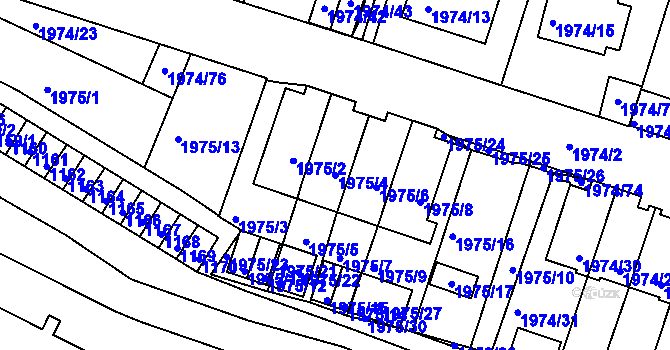 Parcela st. 1975/4 v KÚ Vimperk, Katastrální mapa