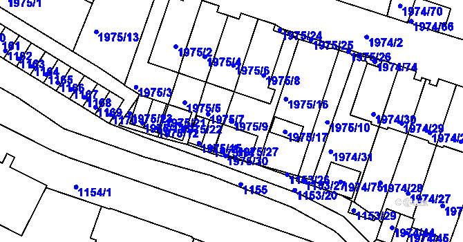 Parcela st. 1975/9 v KÚ Vimperk, Katastrální mapa