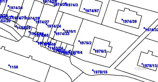 Parcela st. 1976/2 v KÚ Vimperk, Katastrální mapa