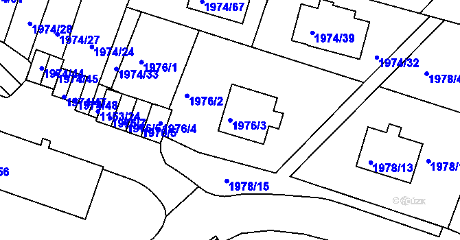 Parcela st. 1976/3 v KÚ Vimperk, Katastrální mapa