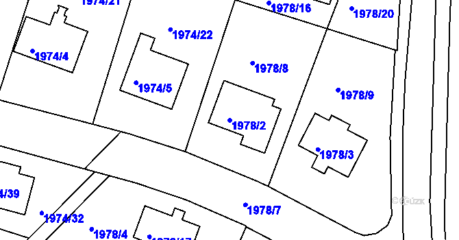 Parcela st. 1978/2 v KÚ Vimperk, Katastrální mapa