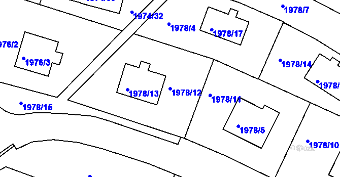 Parcela st. 1978/12 v KÚ Vimperk, Katastrální mapa