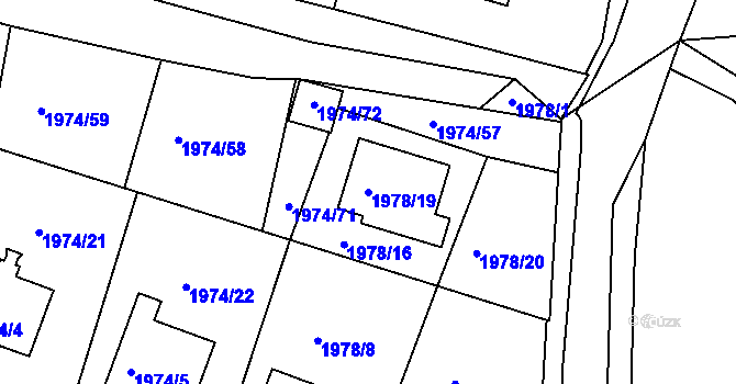 Parcela st. 1978/19 v KÚ Vimperk, Katastrální mapa