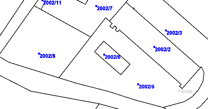 Parcela st. 2002/6 v KÚ Vimperk, Katastrální mapa