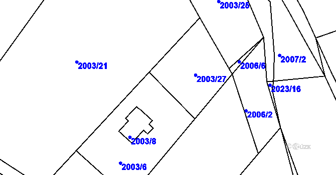 Parcela st. 2003/6 v KÚ Vimperk, Katastrální mapa