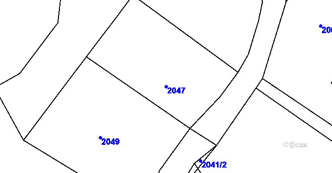 Parcela st. 2047 v KÚ Vimperk, Katastrální mapa