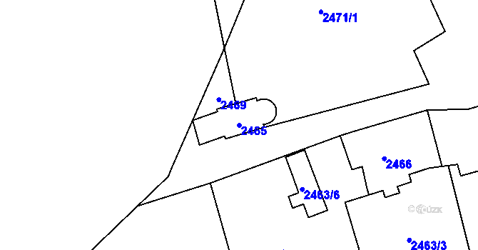 Parcela st. 2465 v KÚ Vimperk, Katastrální mapa
