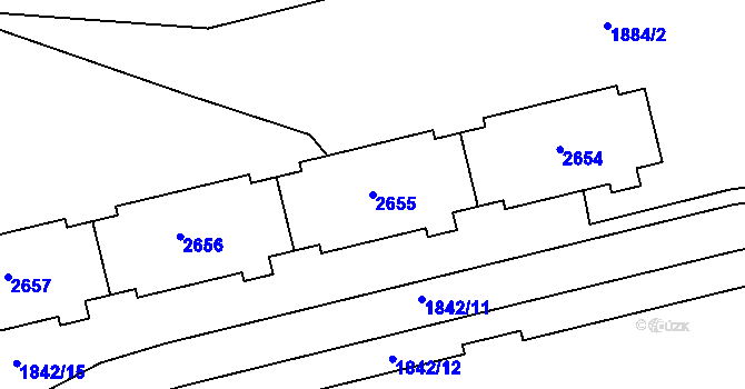 Parcela st. 2655 v KÚ Vimperk, Katastrální mapa