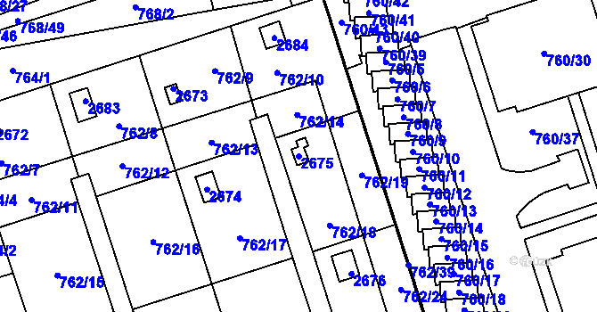 Parcela st. 2675 v KÚ Vimperk, Katastrální mapa