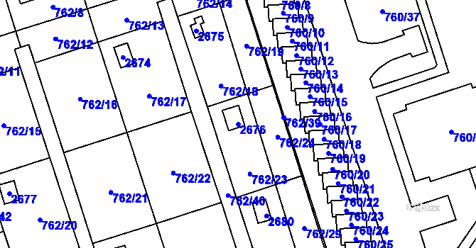 Parcela st. 2676 v KÚ Vimperk, Katastrální mapa