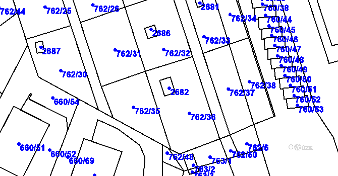 Parcela st. 2682 v KÚ Vimperk, Katastrální mapa