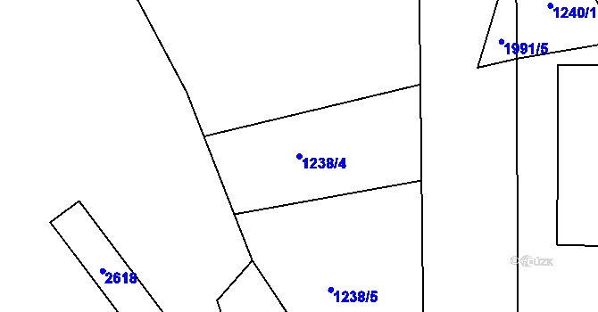 Parcela st. 1238/4 v KÚ Vimperk, Katastrální mapa