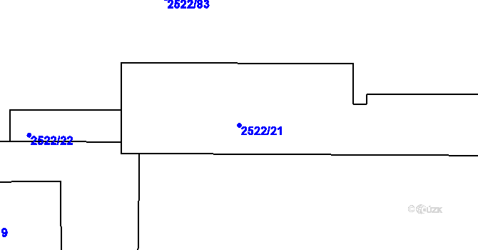 Parcela st. 2522/21 v KÚ Vimperk, Katastrální mapa