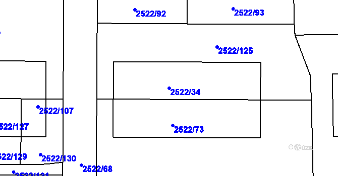 Parcela st. 2522/34 v KÚ Vimperk, Katastrální mapa