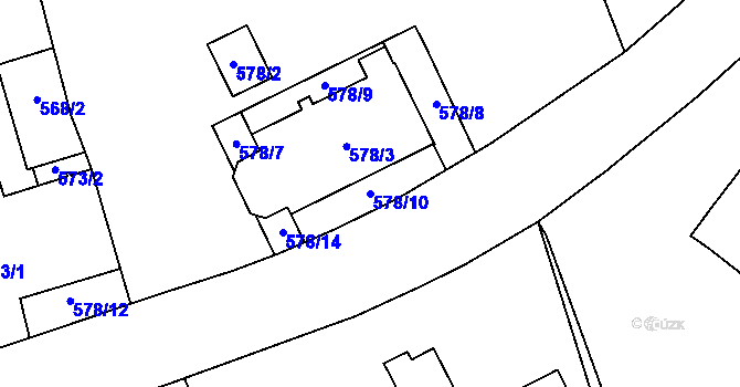 Parcela st. 578/10 v KÚ Vimperk, Katastrální mapa