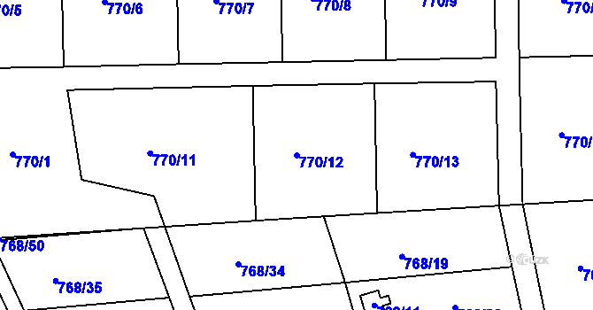 Parcela st. 770/12 v KÚ Vimperk, Katastrální mapa