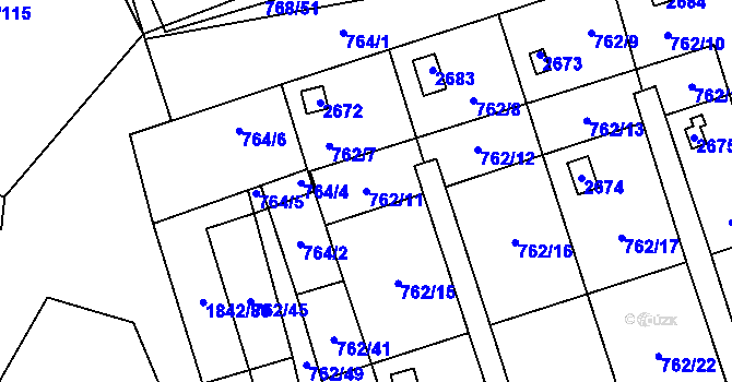 Parcela st. 762/11 v KÚ Vimperk, Katastrální mapa