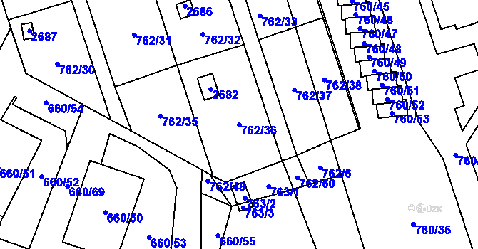 Parcela st. 762/36 v KÚ Vimperk, Katastrální mapa