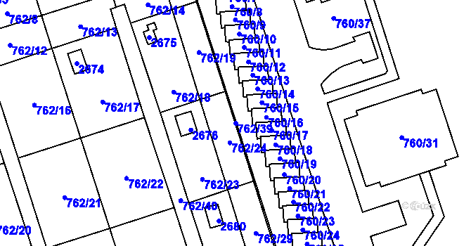 Parcela st. 762/39 v KÚ Vimperk, Katastrální mapa