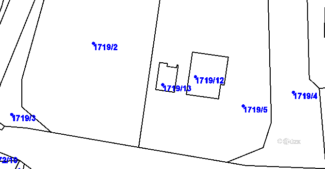 Parcela st. 1719/13 v KÚ Vimperk, Katastrální mapa