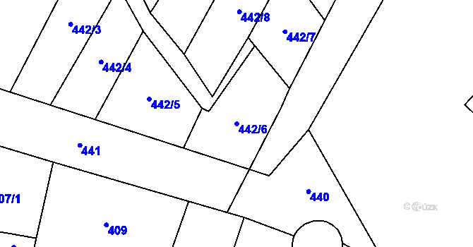 Parcela st. 442/6 v KÚ Vimperk, Katastrální mapa