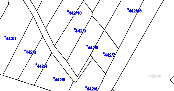 Parcela st. 442/8 v KÚ Vimperk, Katastrální mapa