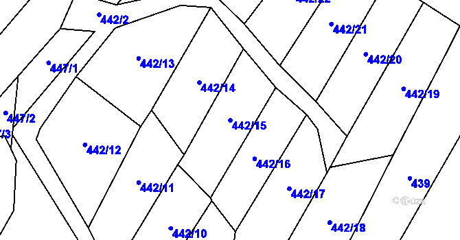 Parcela st. 442/15 v KÚ Vimperk, Katastrální mapa