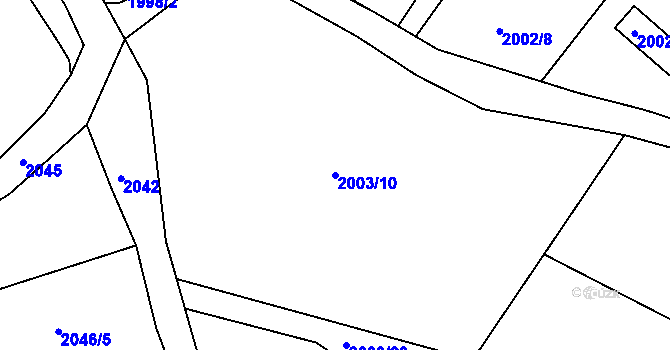 Parcela st. 2003/10 v KÚ Vimperk, Katastrální mapa