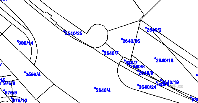 Parcela st. 980/5 v KÚ Vimperk, Katastrální mapa