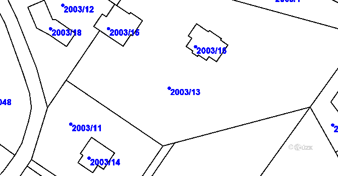 Parcela st. 2003/13 v KÚ Vimperk, Katastrální mapa